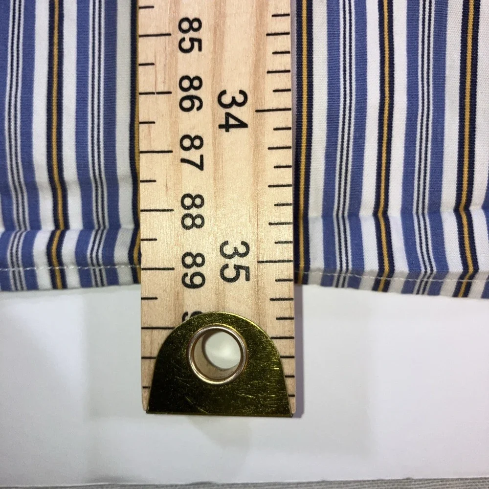 Polo Ralph Lauren Shirt Mens 3XLT‎ Tall Blue Yellow Stripe Button Down *Flaws
